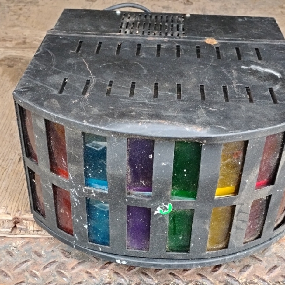 Vintage Multi-Color Glass Panel Metal Frame Stage Light
